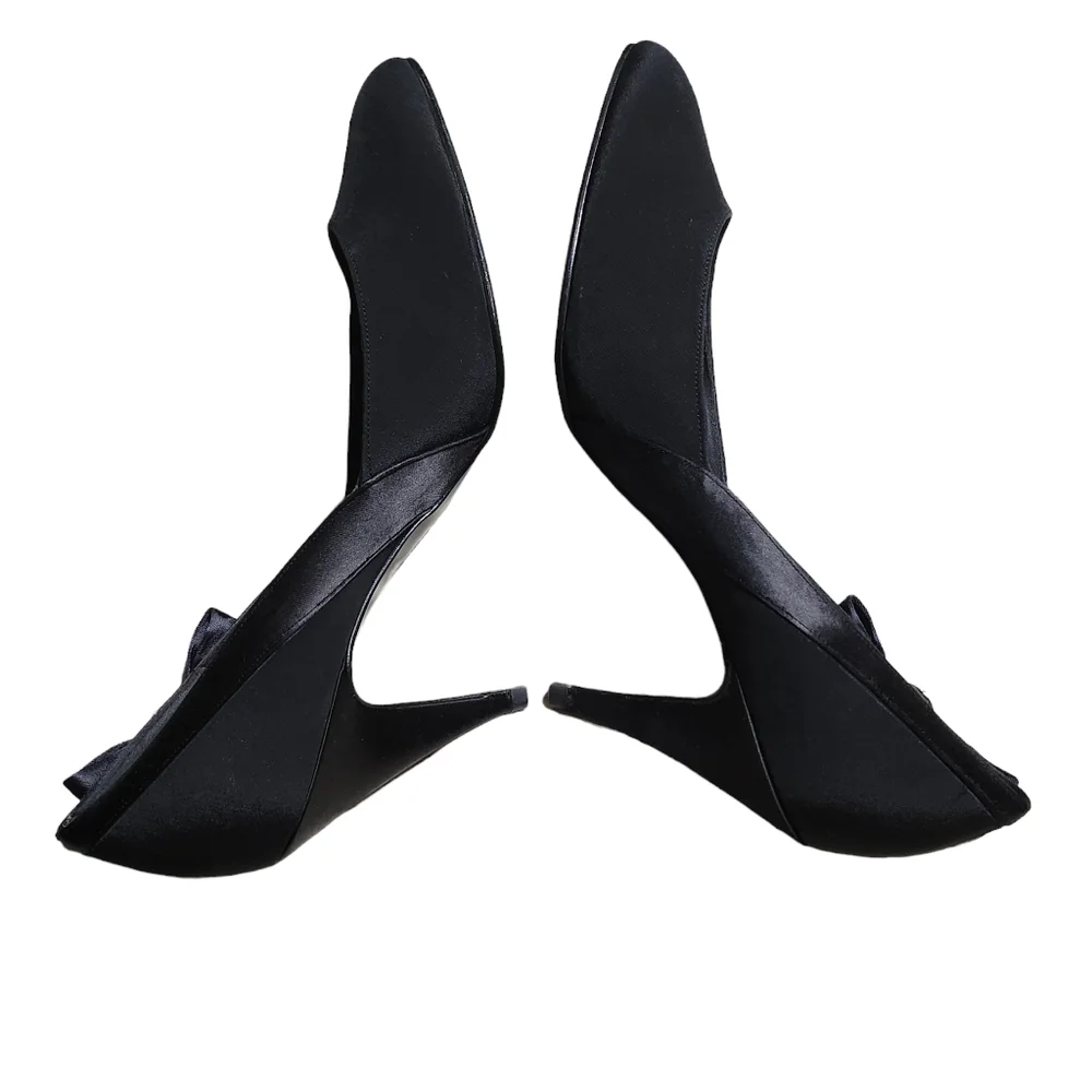 Vintage Life Stride Night Life Formal Provocative Black Fabric High Heels 9B